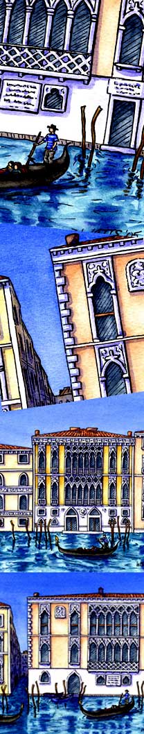 Watercolour paintings of Venice