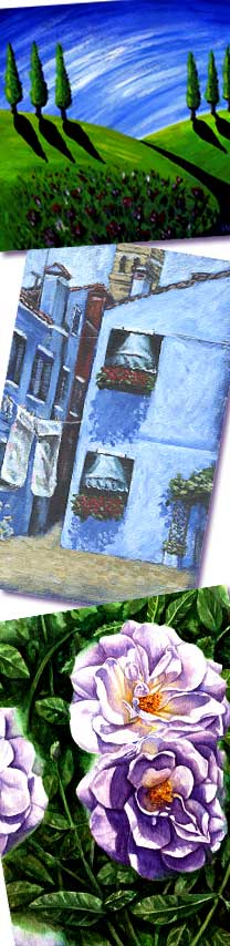 Assorted acrylic paintings